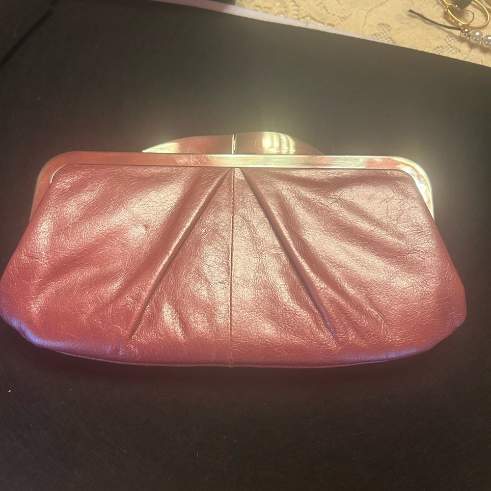 HOBO Pink metallic  Clutch with silver Accents